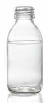 125 ml siroopfles, helder, type 3 geblazen glas