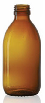 500 ml siroopfles, amber, type 3 geblazen glas